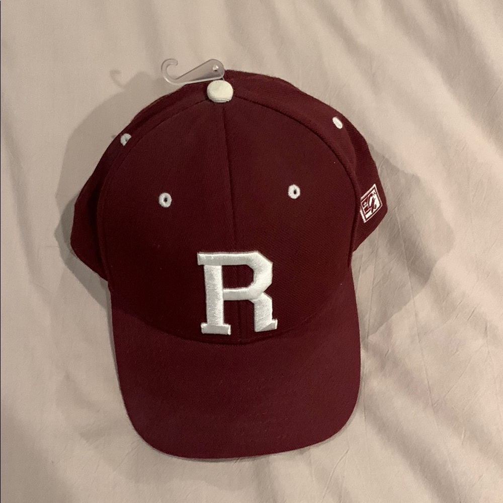 Maroon Baseball Cap with White Letter R